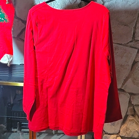 Embroidered Christmas long sleeve top Size 2x | Quacker Factory - Picture 5 of 5